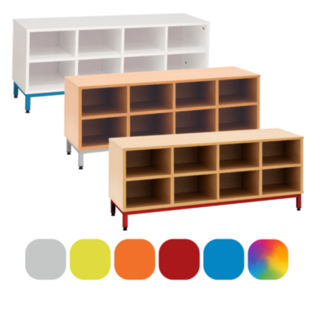 Cloakroom Bench with 8 Open Compartments