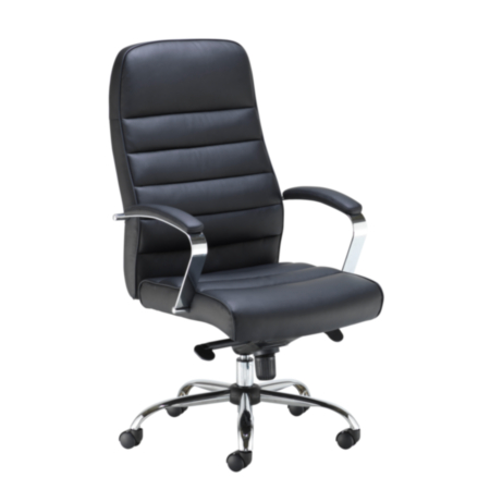 Ares Black Executive PU Office Chair with Chrome Base 