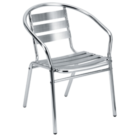 Plaza Aluminium Stacking Indoor or Outdoor Cafe Armchair 