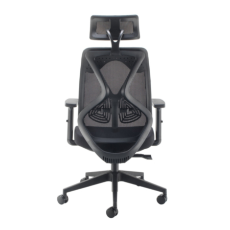 Maldini High Back Mesh Executive Office Chair with Black Frame &amp; Black Fabric 