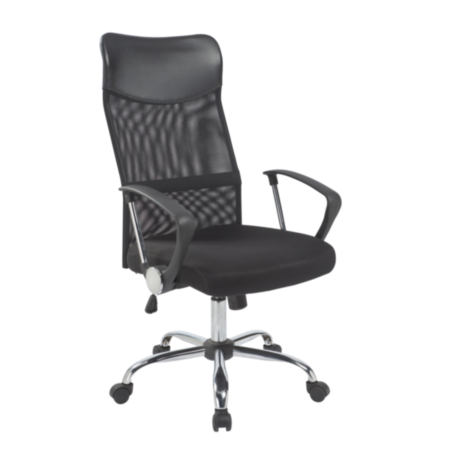 Carlos High Back Mesh Office Chair With Arms - Black