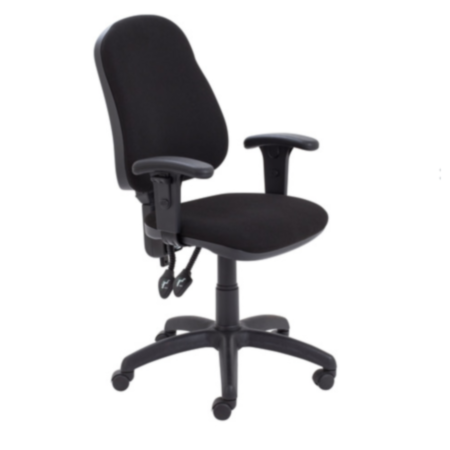 Calypso II High Back Ergonomic Office Operator Chair With Adjustable Arms - Black
