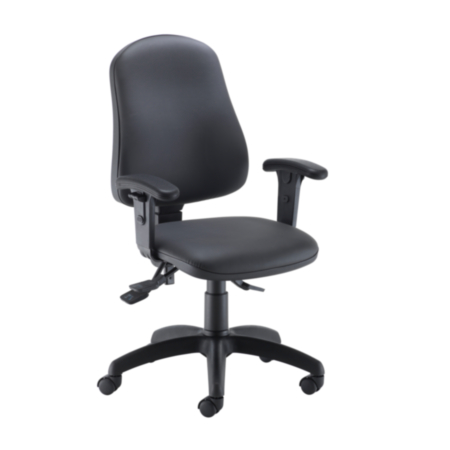Calypso 2 Deluxe Ergonomic Office Operator Chair with Adjustable Arms PU - Black
