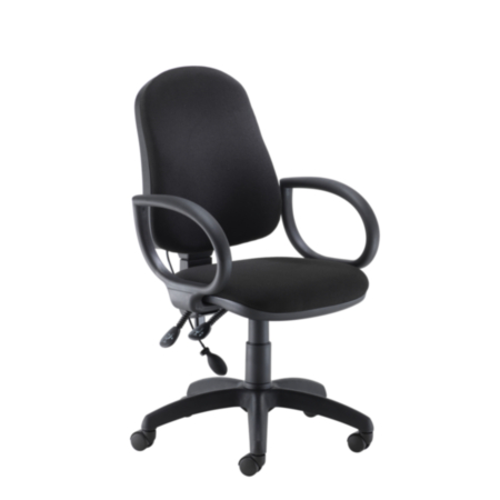 Calypso Ergo 2 Lever Ergonomic Office Chair With Fixed Arms - Black