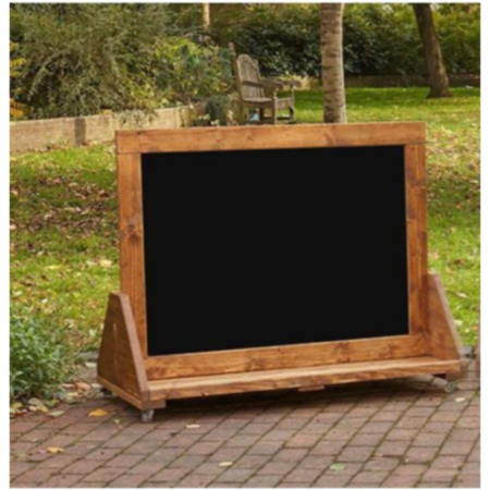 Early Years Outdoor Mobile Chalkboard Easel with Castors