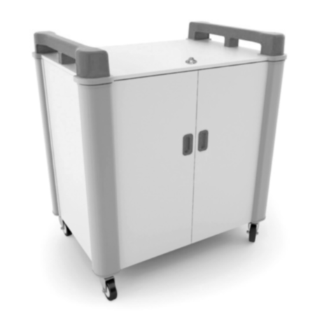 LapCabby 15V Vertical Laptop Storage and Charging Trolley - Charcoal