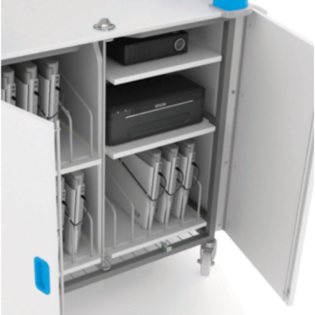 LapCabby 15V Vertical Laptop Storage and Charging Trolley - Charcoal