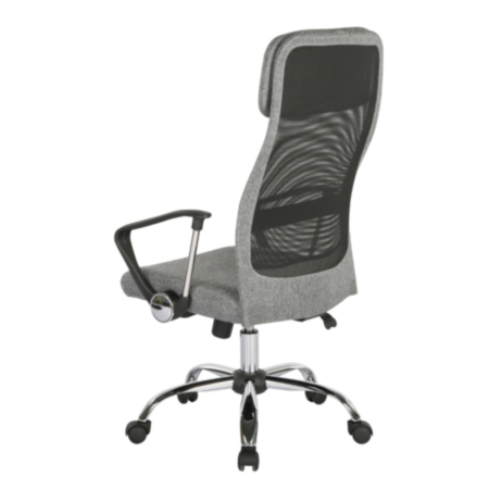 Chord High Back Operators Office Chair with Mesh Back and Headrest - Grey