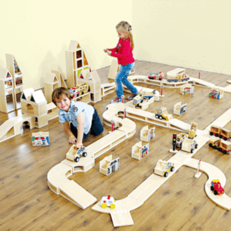 Early Years Wooden City Blocks - Coloured Mirror Blocks