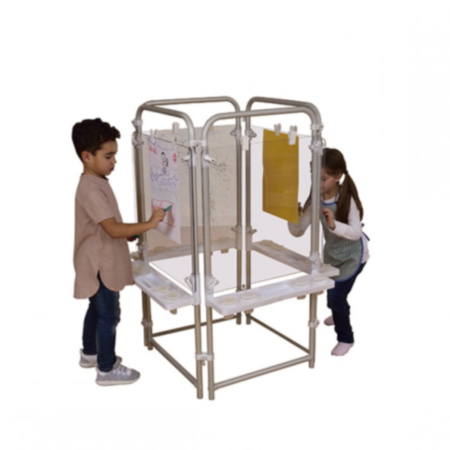 Early Years Four Sided Easel Set With 4 Clear Boards