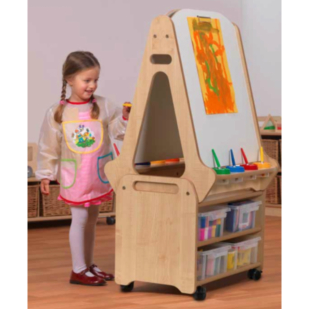 Millhouse Double Sided 2 in 1 Easel with Storage Trolley