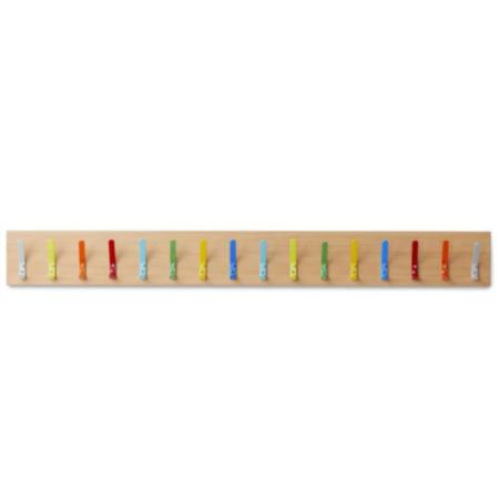 School Coat Hook Rail with 16 Hooks