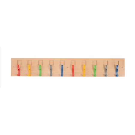 Early Years School Cloakroom Coat and Bag Rail with Name Plates