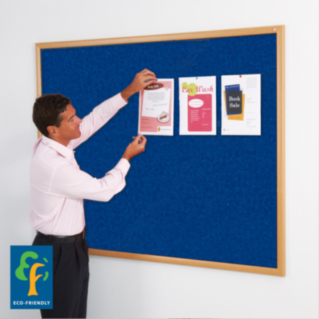 Eco-Friendly Felt Noticeboard - Light Oak Effect Frame