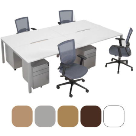 Special Buy – 4 Person Office Furniture Bundle - Desk, Pedestals and Chairs