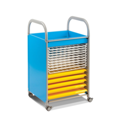 Gratnells Mobile Callero Art Trolley with Art Trays and Drying Racks 
