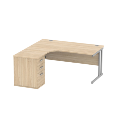 Du Lh Radial Desk+Desk High Ped-1600X1200-Canadian Oak/Silver