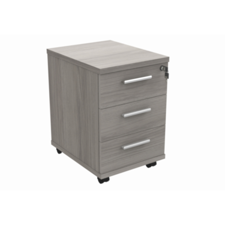 Mobile Under Desk Office Storage Unit | 3 Drawers | Alaskan Grey Oak