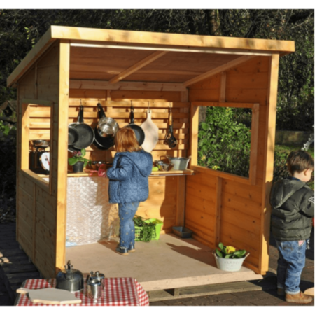 Wooden Outdoor Early Years Pretend Play Home Corner Shelter