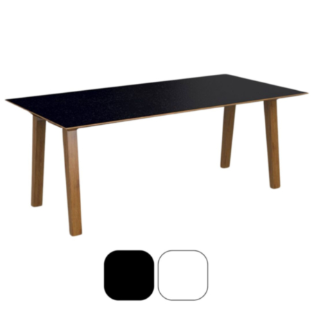 Crew Office Dining and Breakout Table Oak Leg Frame with Chamfered Edges
