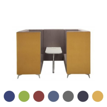 Meg 6 Seater High Back Meeting Booth with Table