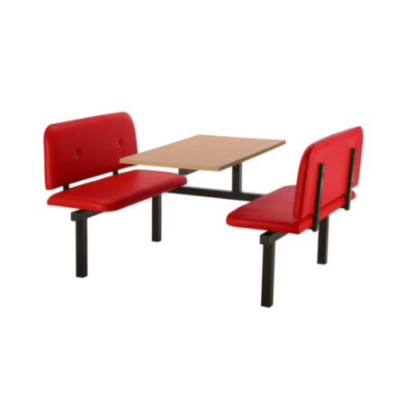 Felix 4 Seater Upholstered Bench Fast Food Seating Unit with 1 Accessible Side