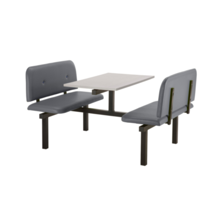 Felix 4 Seater Upholstered Bench Fast Food Seating Unit with Both Sides Accessible 