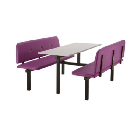 Felix 6 Seater Upholstered Bench Fast Food Seating Unit with Both Sides Accessible 