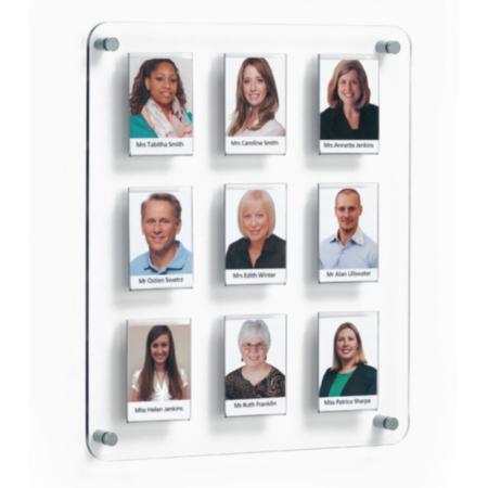 Crystal Wall Staff/Pupil Boards 9 Pockets