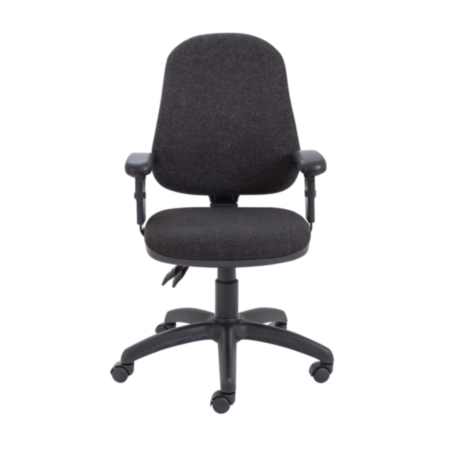 Calypso II High Back Ergonomic Office Chair with Adjustable Arms - Charcoal