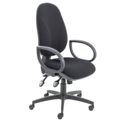 Maxi Ergonomic Office Chair With Fixed Arms - Black