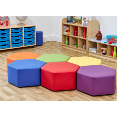 Early Years Large Hexagon Foam Seats- Set of 6
