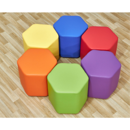 Acorn Primary Classroom Mini Hexagon Foam Seats- Set of 6