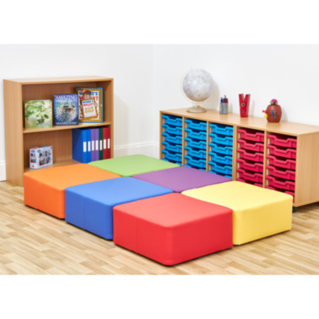 Acorn Primary Classroom Large Square Foam Seats-Set of 6