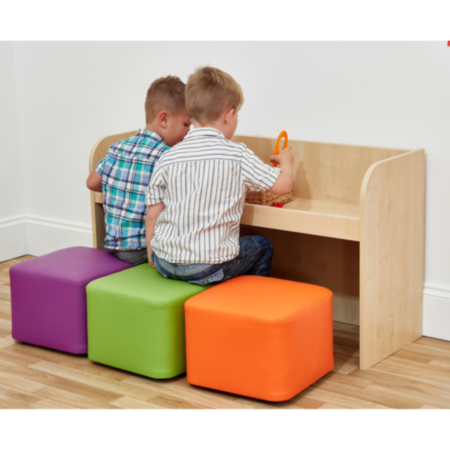 Early Years Wide Activity Bench with Three Cube Seats
