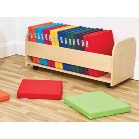 Acorn Classroom Square Foam Seat Pad- Set of 20 with Trolley