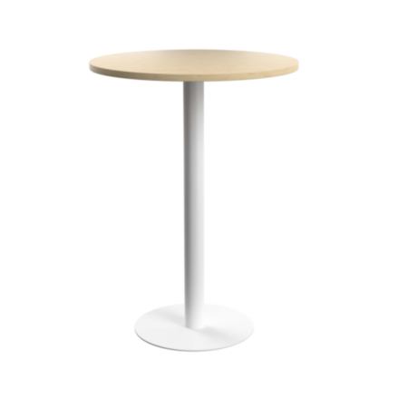 Contract Cafe and Bistro Circular Poseur Table-Maple-White