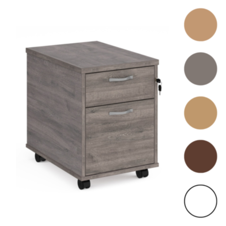2 Drawer Mobile Lockable Office Pedestal