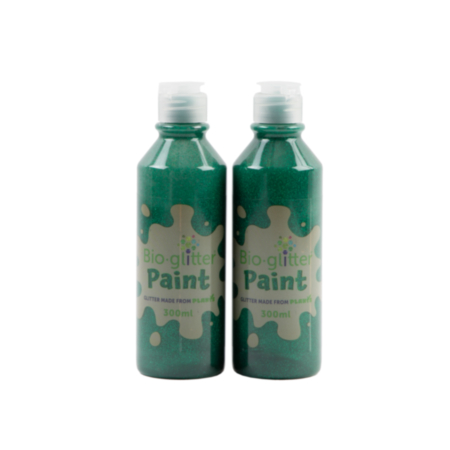 Bio Glitter Paint Green 300ml Pack of 2