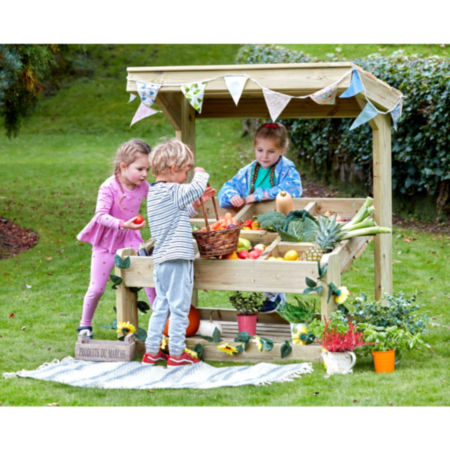 Millhouse Early Years Wooden Outdoor Play Market Stall