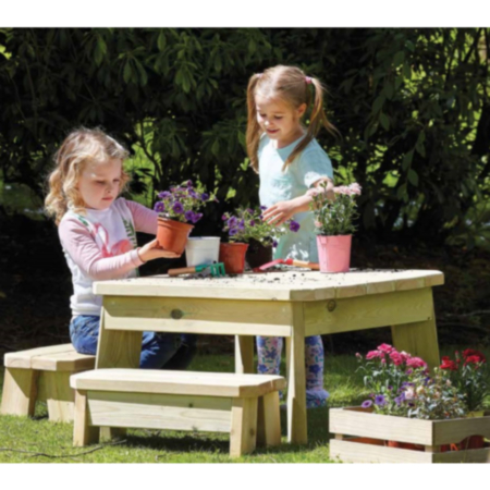 Millhouse Outdoor Toddlers Square Table and Bench Set 