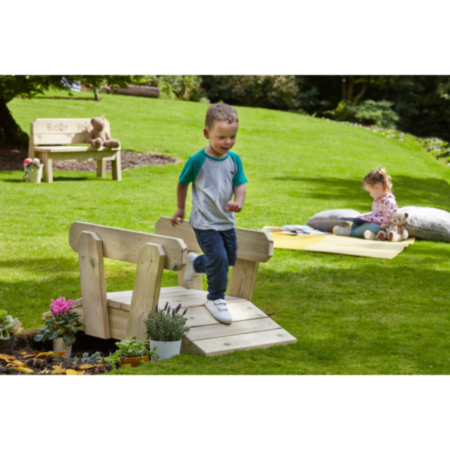 Millhouse Early Years Outdoor Sturdy Redwood Mini Bridge 