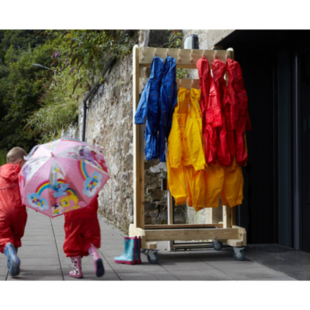 Millhouse Early Years Outdoor Sturdy Mobile Puddle Suits Storage Unit