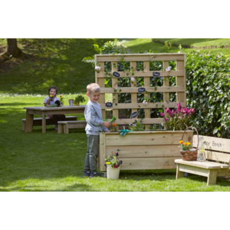 Millhouse Outdoor Mobile Wooden Planter With Trellis Panel