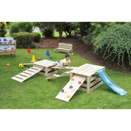 Millhouse Outdoor Early Years Wooden Adventure Climbing Set