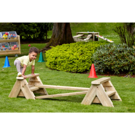Millhouse Outdoor Early Years Wooden Obstacle and Climbing Trestle Discovery Kit