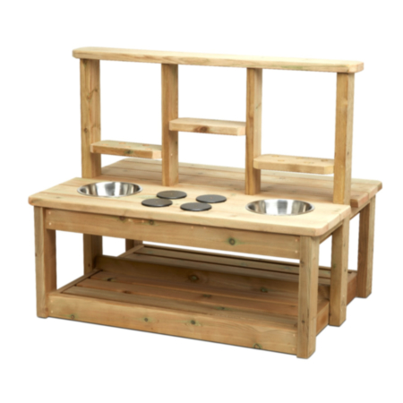 Millhouse Outdoors Early Years Island Shelved Mud Kitchen