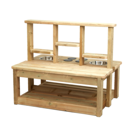 Millhouse Outdoors Early Years Island Shelved Mud Kitchen