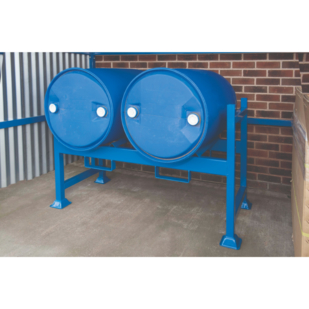 Heavy Duty Steel Framed Industrial QMP Drum Rack - Blue Powder Coated