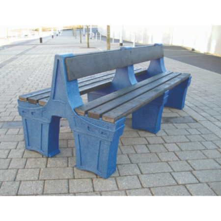 Recycled Plastic Double Sided Outdoor Street Bench